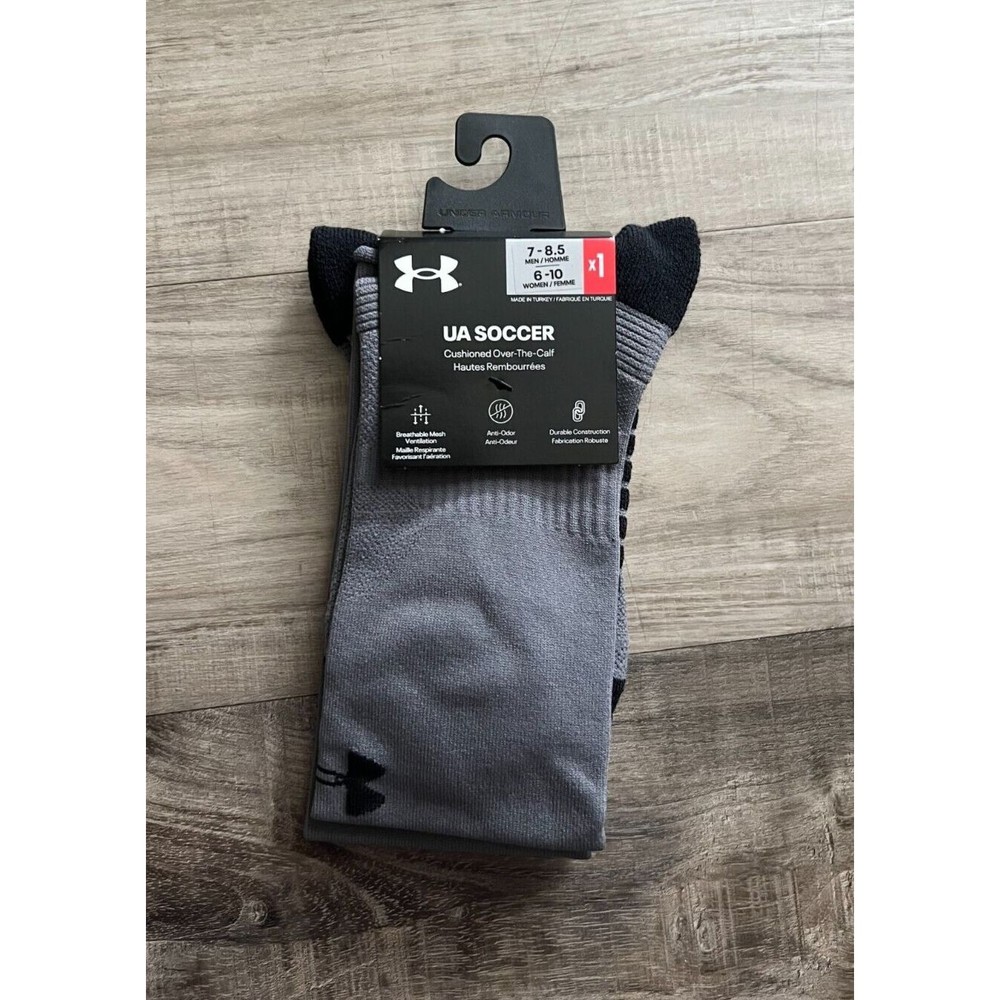 Under Armour Soccer Socks Over the Calf Sz 7-8.5 Mens Gray